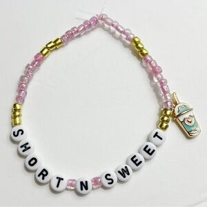 Sabrina Carpenter Short N Sweet Pink and Gold Beaded Friendship Bracelet
